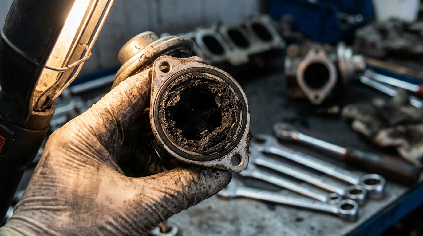 Vanne EGR encrassée extraite d un moteur diesel